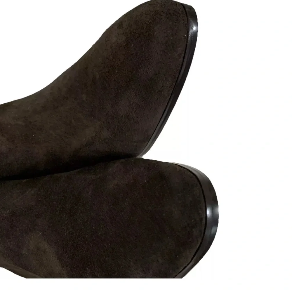 Banana Republic Everyday Ankle Boot Dark Chocolate Size 10.5 New Side Zip Suede